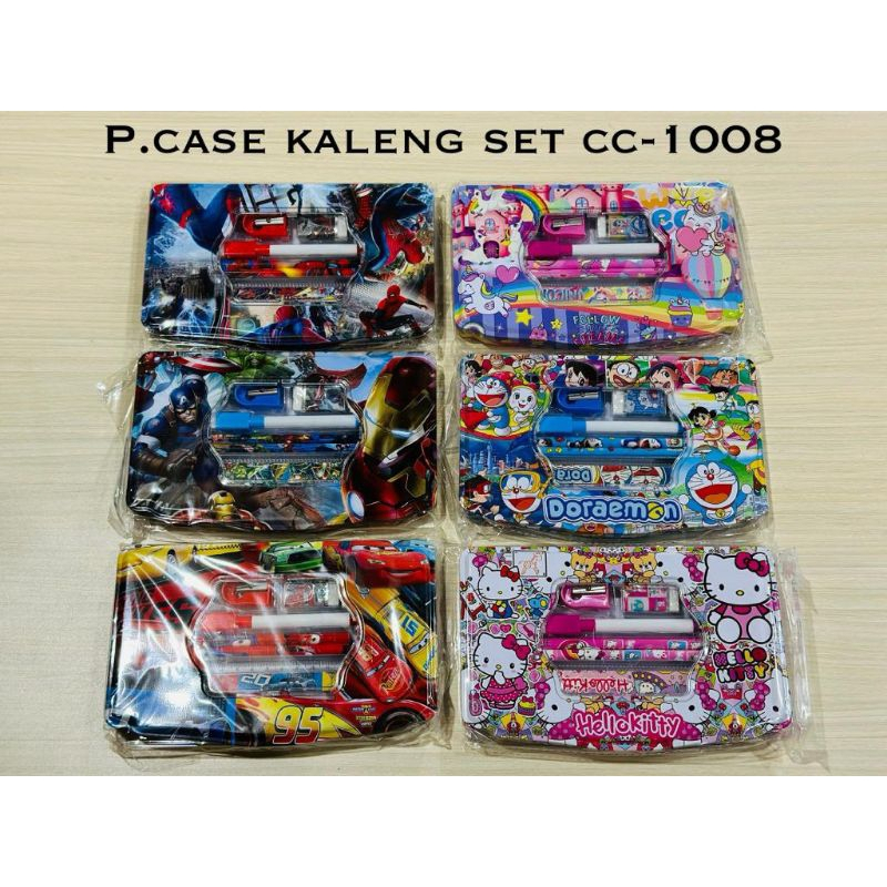 

Pensil case / duskrip tempat pensil kaleng 1set besar jumbo motif cowo cewe