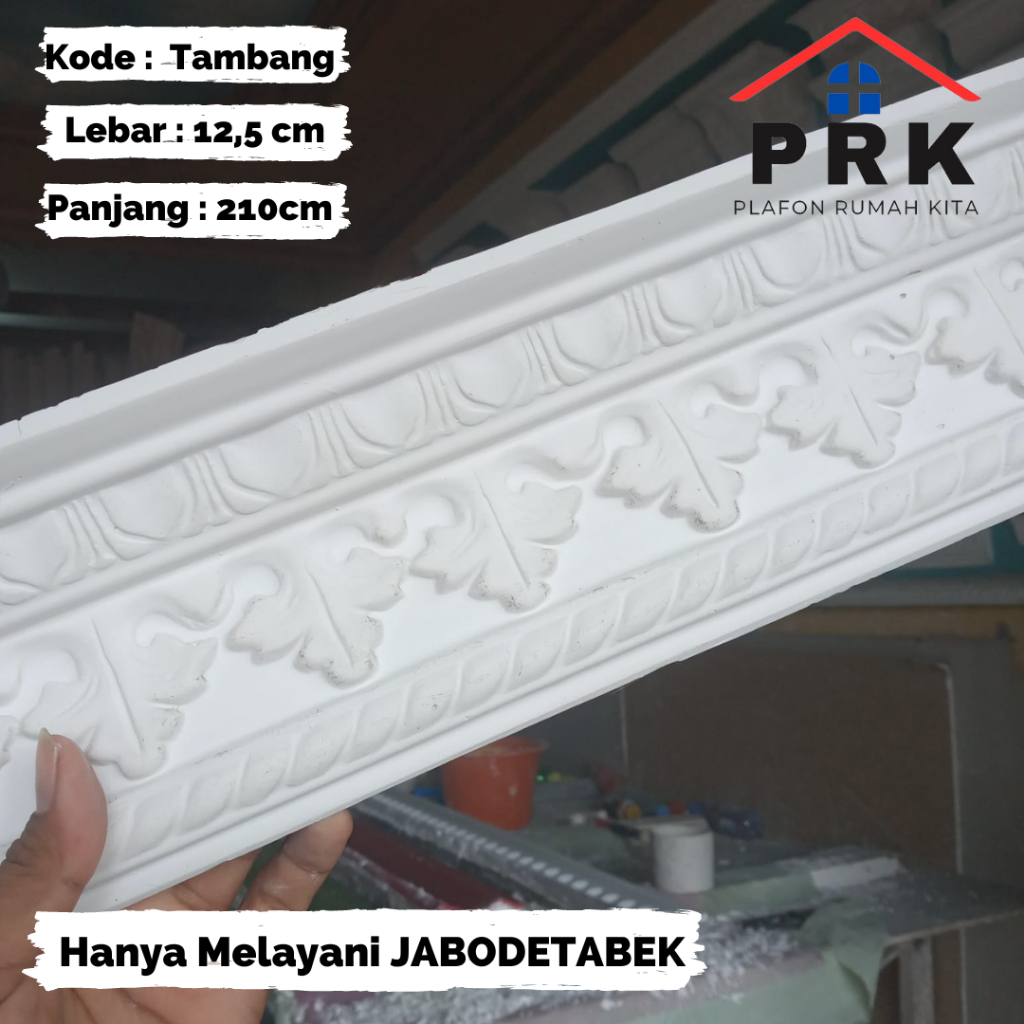 Lis List Gypsum Gipsum motif tombak / cemara lebar 12,5 cm Plafon ornament dekoratif untuk Interior 