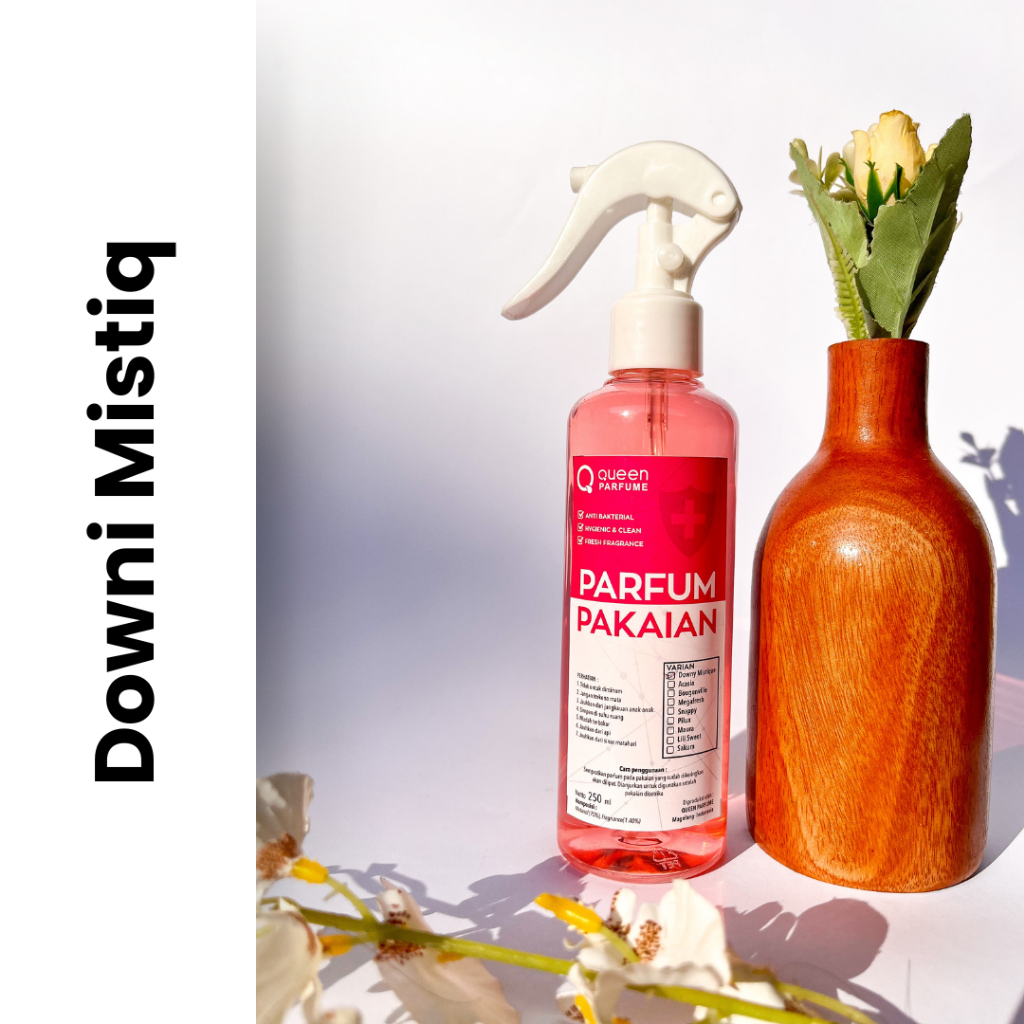 Parfum Laundry Pewangi Pakaian Downi Mistiq 250ml Botol Spray Plastik Pelicin Baju Setrika