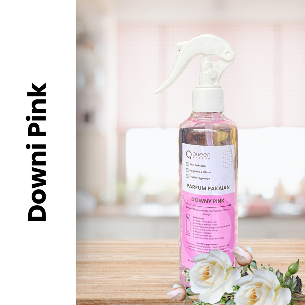 Parfum Laundry Pewangi Pakaian Downi Pink 250ml Botol Spray Plastik Pelicin Baju Setrika
