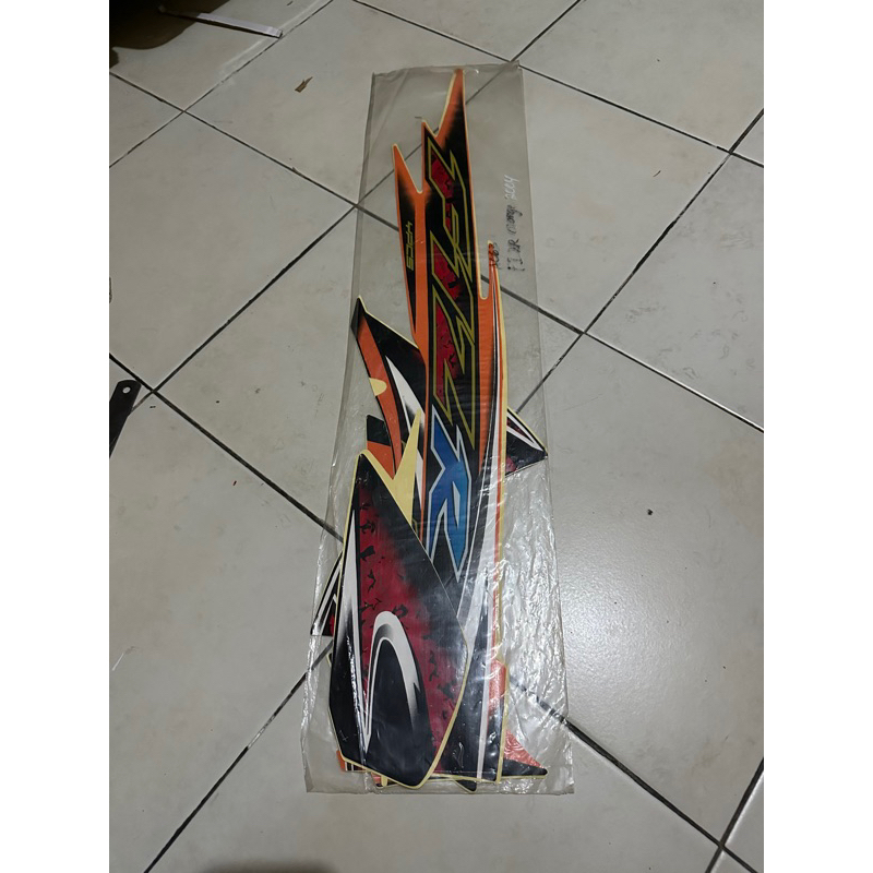 Striping Stiker Full Set F1ZR FIZR Hitam Oren Orange 2005