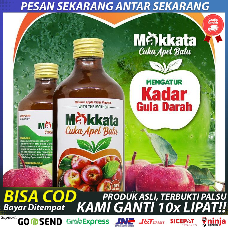 

CUKA APEL BATU MALANG MAKKATA ORIGINAL Organic Apple Cider Vinegar Original 100% Apel Utuh