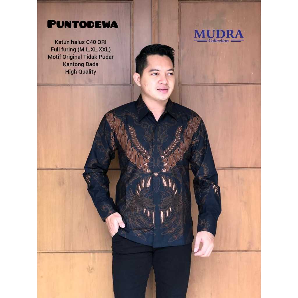 Batik Mudra Collection / Batik Pria Lengan Panjang / Batik Terbaru / Puntodewa / Mudra Hijab