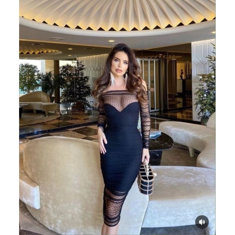 MIDI LOLITA DRESS TILE DOT TILE MELAR SCUBA PREMIUM BODYCON