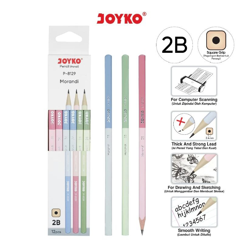 

Pensil 2b Joyko P.8129 Morandi ( 1pak/12pcs )