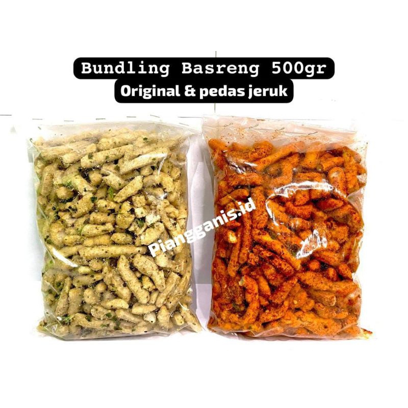

[COD] Basreng Paket HEMAT 1kg - pedas jeruk 500gr + original jeruk 500gr