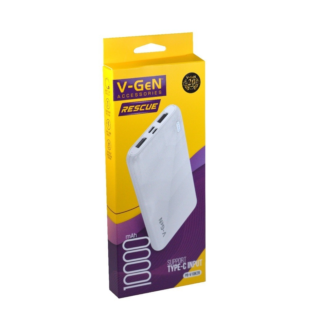V-GeN Powerbank 10000 mAh Dual input Output PB-V10K28 Powerbank Flight Friendly