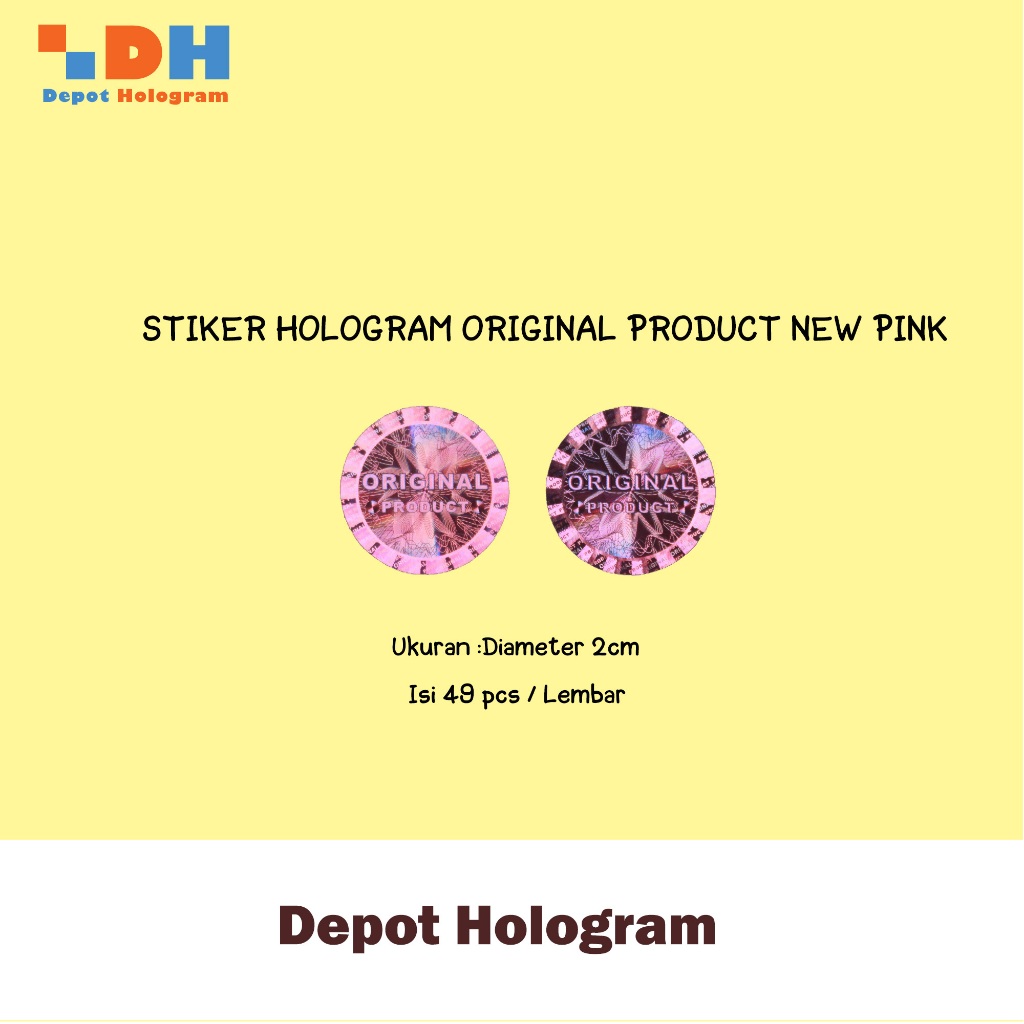 

Paket 10 lbr ST.Hologram New Original Product 2 cm PINK