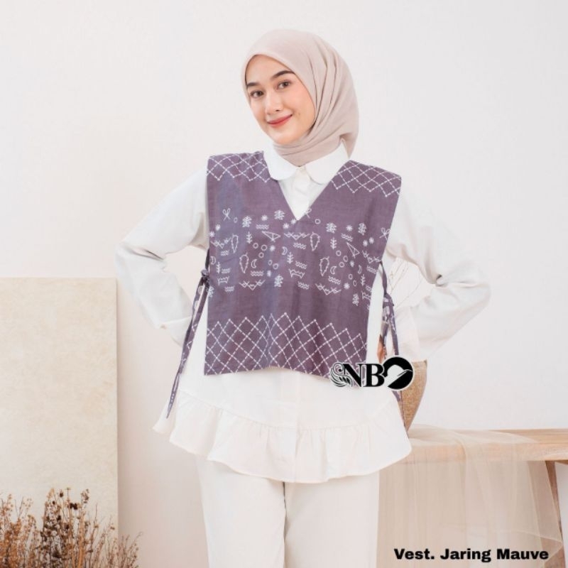 Vest Batik Wanita Rompi Batik Wanita Motif Jaring Terbaru Vest Wanita Korean Vest Kekinian Katun Rom