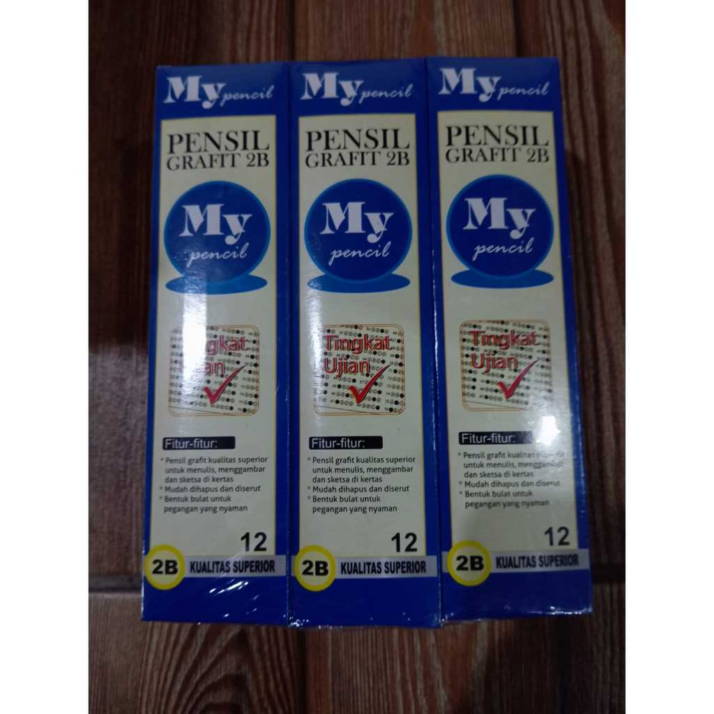 

Pensil 2B My Pencil - Pensil kayu Komputer (12 PCS) MEREK MY PENSIL BIRU