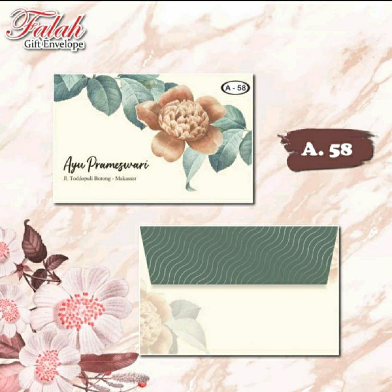 

A58- Amplop Motif Free Custom Nama+perekat isi 50pcs