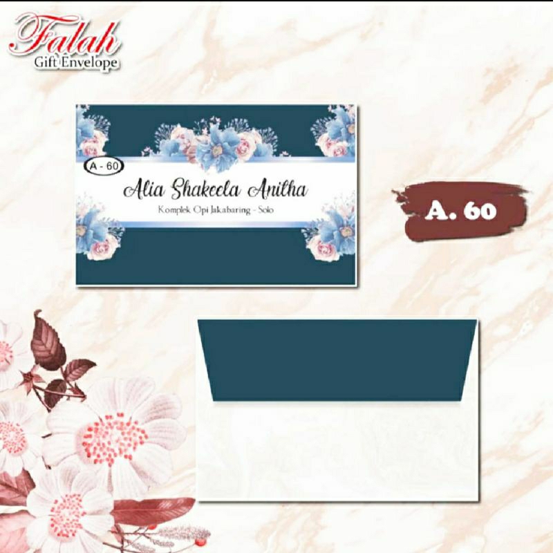 

A60- Amplop Motif Free Custom Nama+perekat isi 50pcs