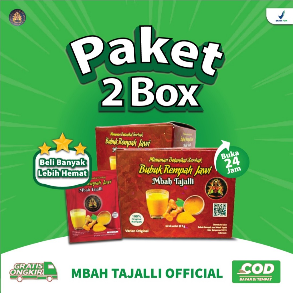 

2 BOX ( 10 Sachet ) Bubuk Rempah Jawi Mbah Tajalli Ampuh Atasi Rematik Asam Urat Dan Nyeri Sendi 100% Original
