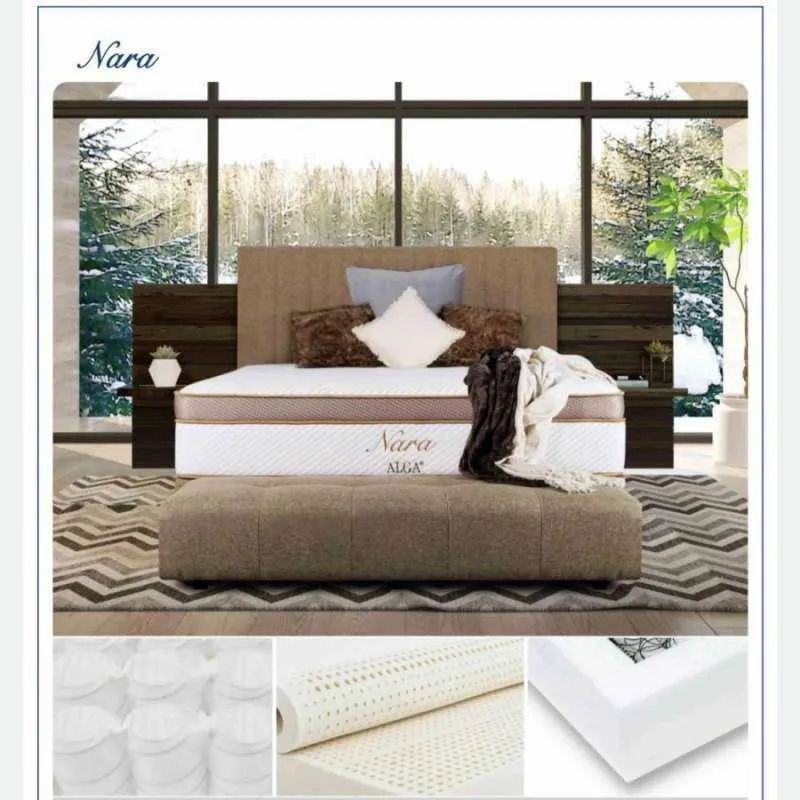 FULL SET Hotel Bed Termurah Spring Bed Springbed  Divan + Kaki + Sandaran Termurah Alga Nara Khaki C