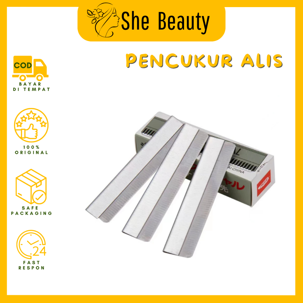 Jifenli Silet Cukur Alis Razor Mata Pisau Lipat Super Tajam Feather Cut
