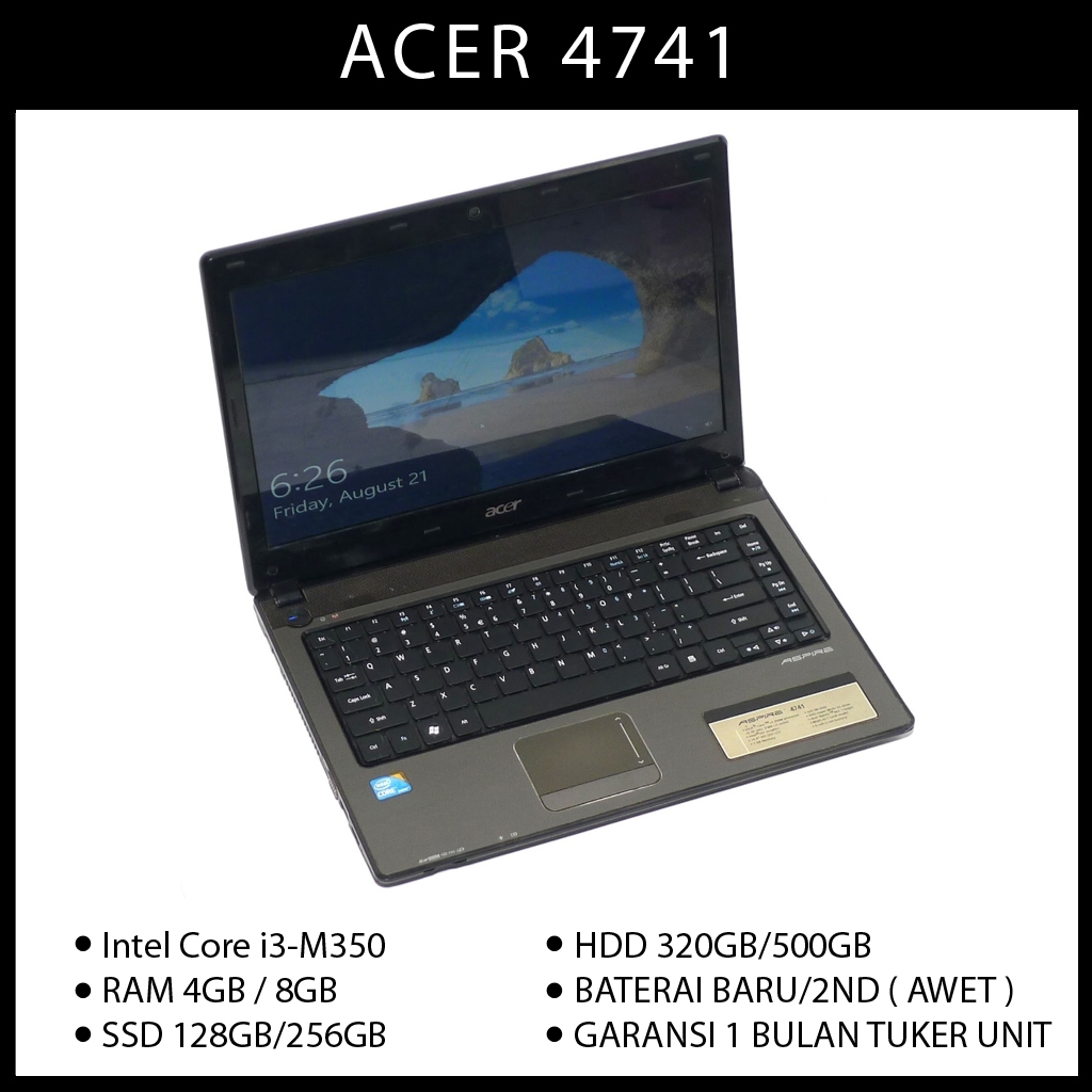 LAPTOP TOSHIBA CORE I3 RAM 8GB SSD 256GB / ACER 4741