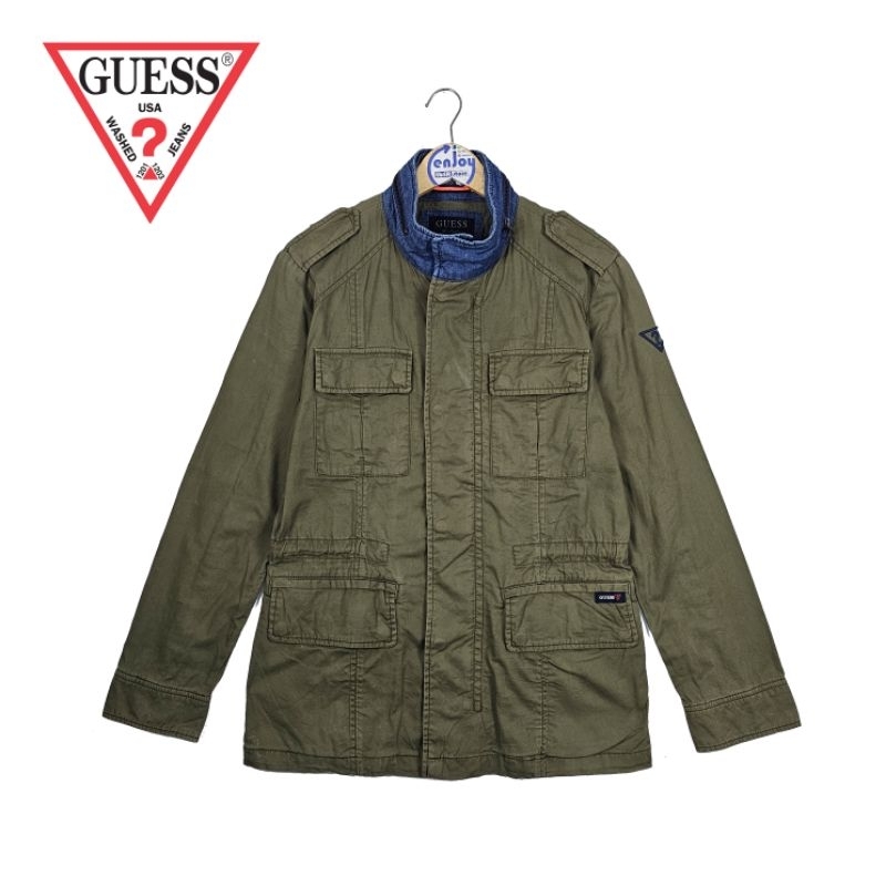 Guess Jeans Parka casual army military pria wanita motor outdoor preloved second original