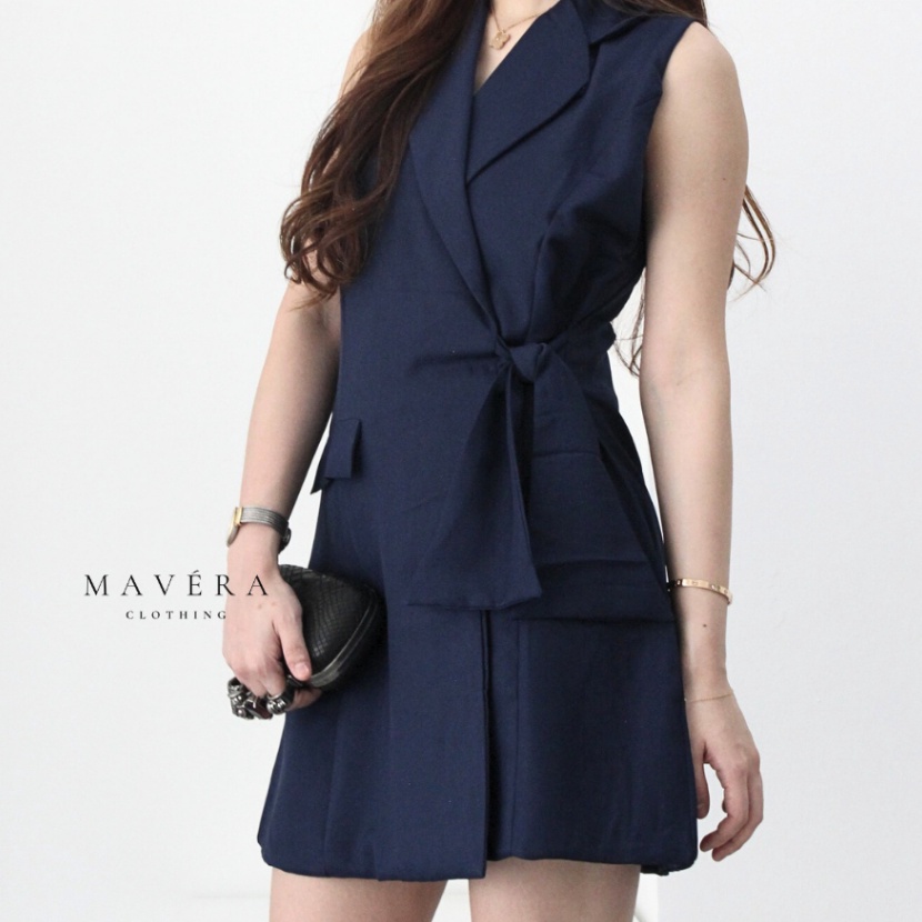 KI3 Blazer Korean  Vest Blazer Panjang  Sleeveless Blazer  Vest Dress Wanita  Rompi Korean Style  Ou