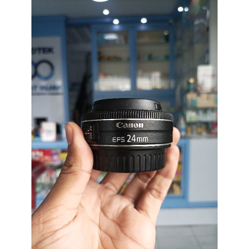 Lensa Fix Canon 24mm STM Second Mulus Siap Pakai