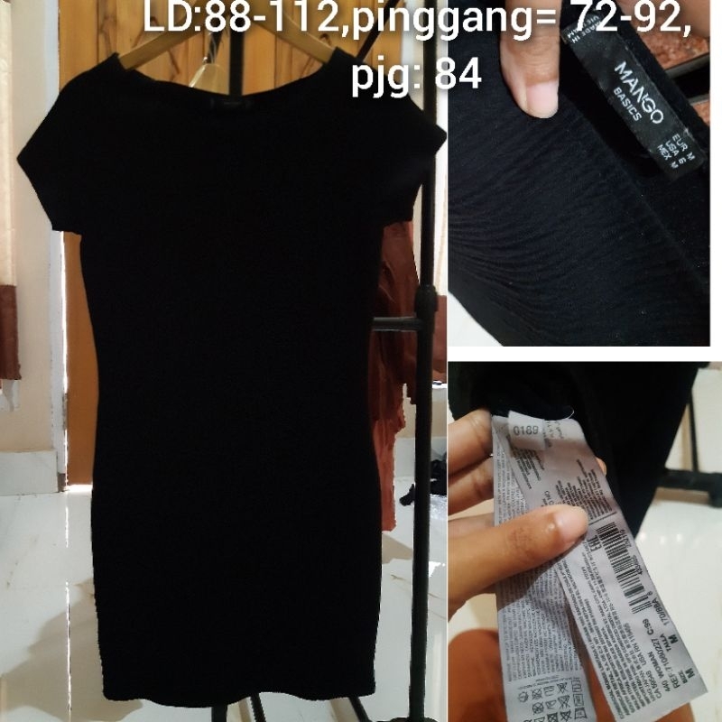 dress mango motif knit pres body