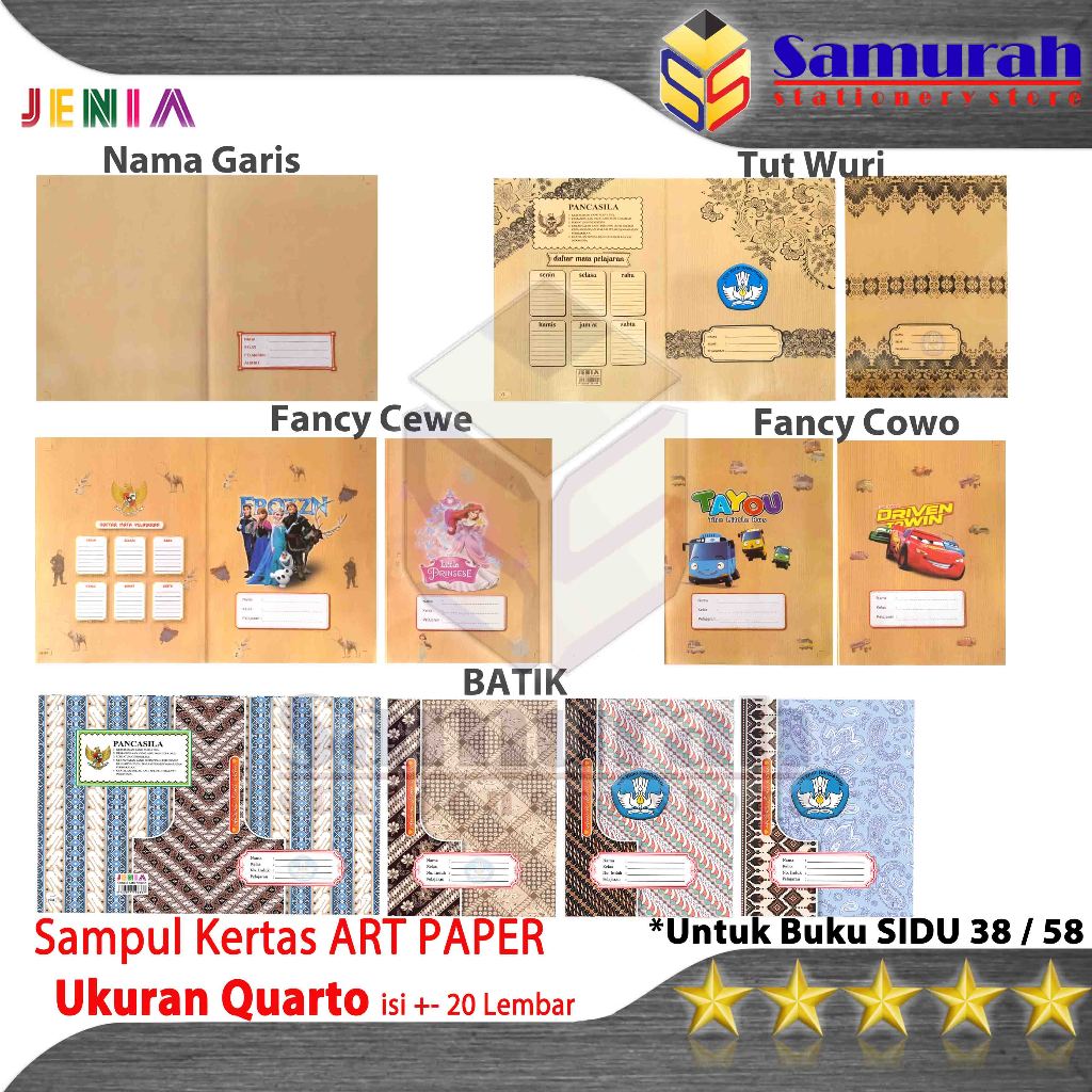 

Sampul Kertas Buku Tulis Kuarto Art Paper Batik / Fancy Kwarto Anak / Quarto Sidu 38 58 TK SD SMP