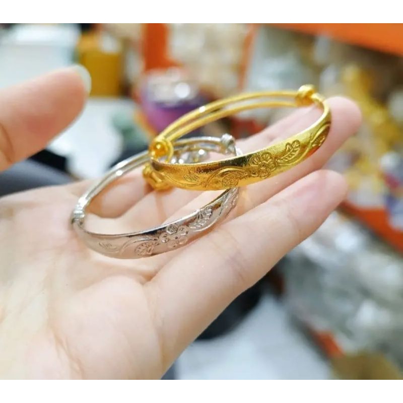 Gelang bayi kroncong lapis emas 24k