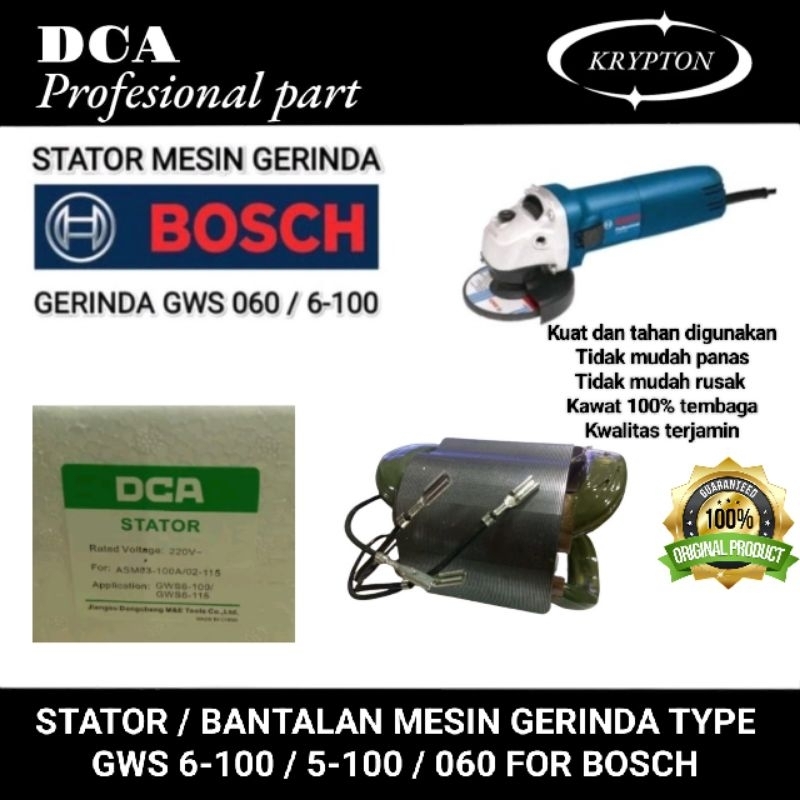 dca stator / bantalan gerinda bosch GWS-6100 /5-100 / 060