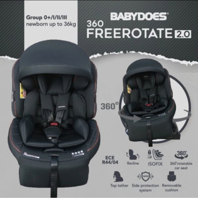 Carseat Babydoes Free Rotate 360 / Dudukan Bayi Dalam Mobil / Car Seat Babydoes