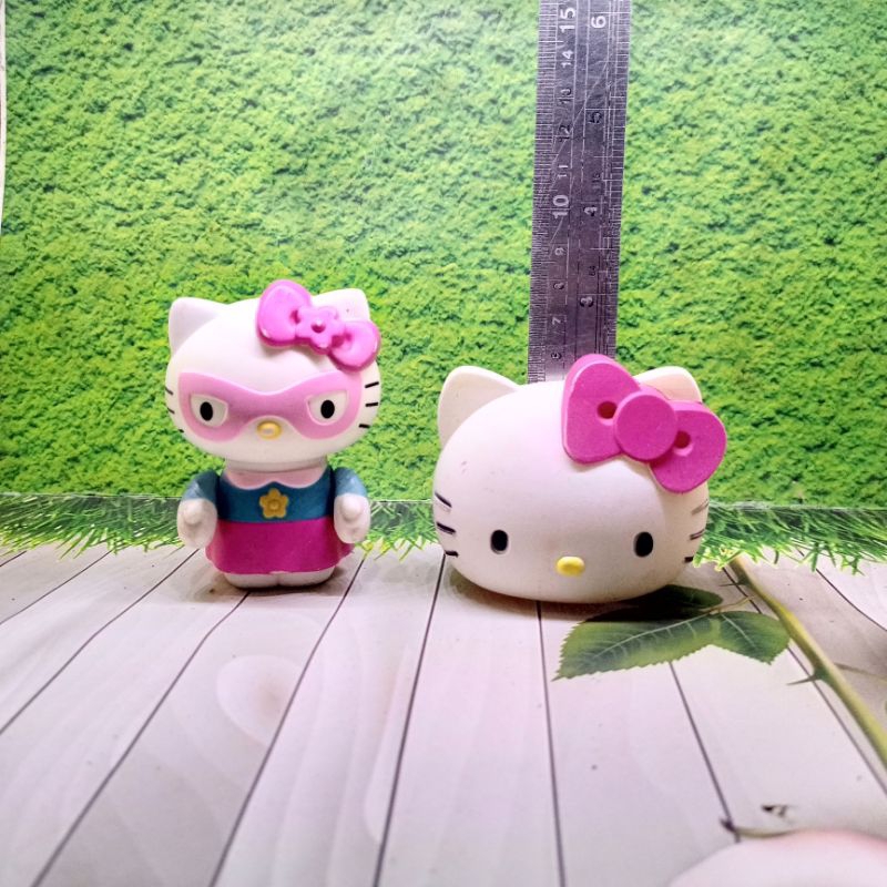 Paket 2 Pcs Mainan Hello Kitty Sanrio - Figure Lucu Pajangan Kamar - Mainan Anak Cewek Preloved Mura