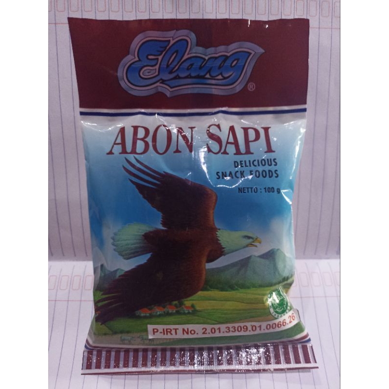 

Abon Sapi Cap Elang Biru Kemasan 100gr( Abon Campuran Bawang Goreng)