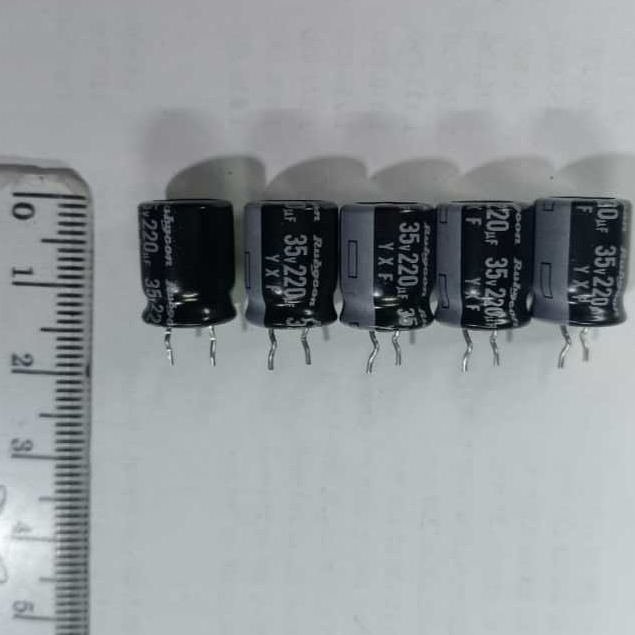 Elco 220uF/35v Rubycon JAPAN, (electrolyte capasitor) 220uF/35v Rubycon, ORIGINAL JAPAN