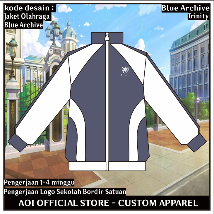 AOI Jaket Olahraga Trinity Blue Archive Track Top