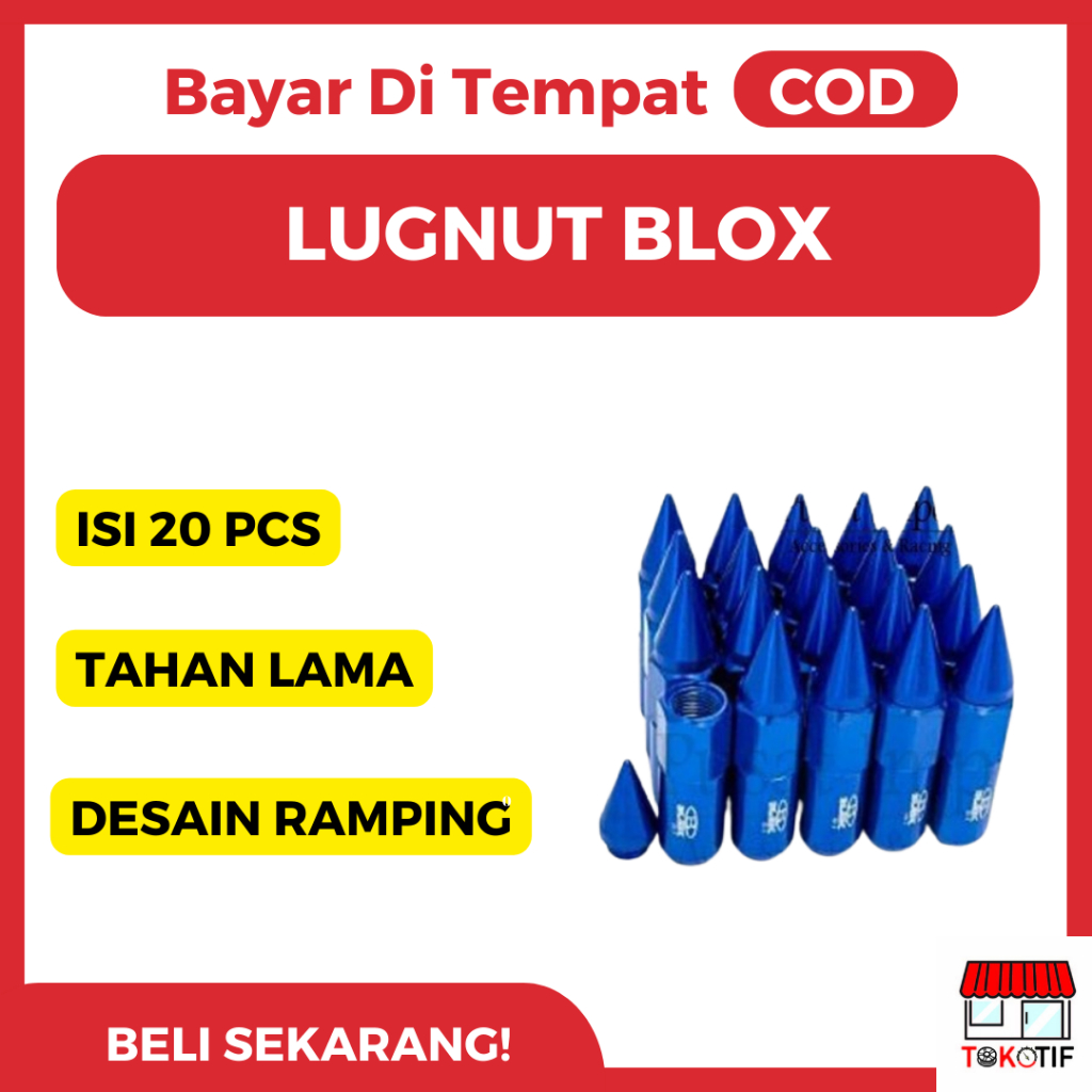 Baut Roda Mobil Racing Lugnut 1 25 Blox Baut Velg Mobil Variasi Baut Ban Mobil Biru Blue