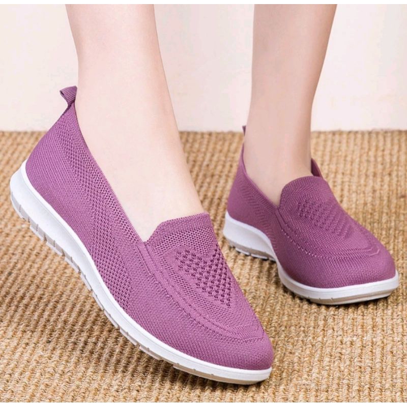 Sepatu Slop Wanita Sepatu Sport Rajut Sepatu Rajut