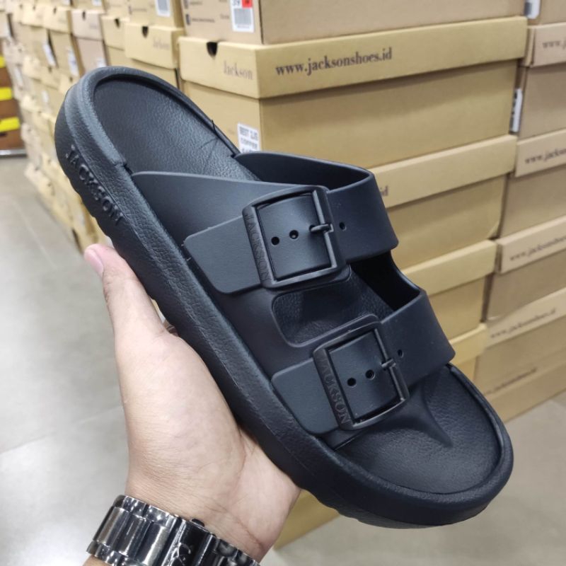 JACKSON ORIGINAL❗Sandal Phylon Slip On Black Pria/Wanita (UNISEX)
