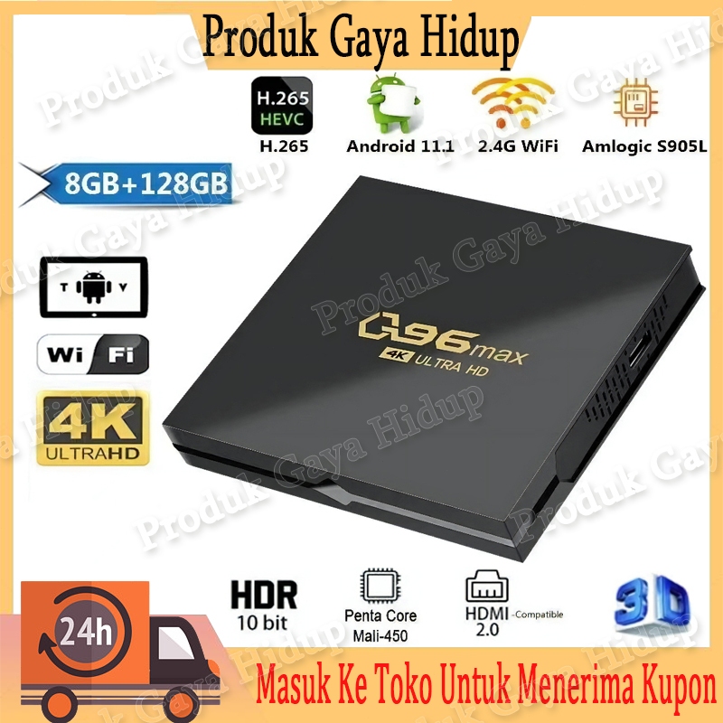 Q96 MAX Android Box TV Box S905 8gb Ram 128gb Rom TV BOX 2.4G Dual-band WIFI 4K Smart Tv Box Unlock