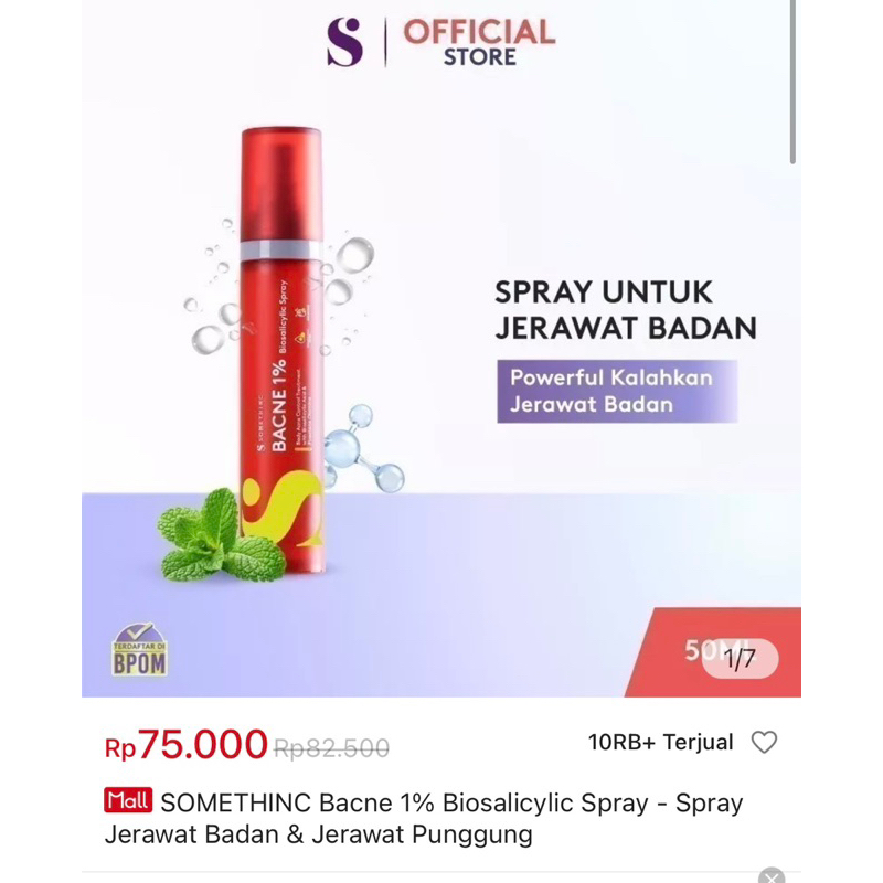 Somethinc Back Acne Spray untuk Jerawat Punggung