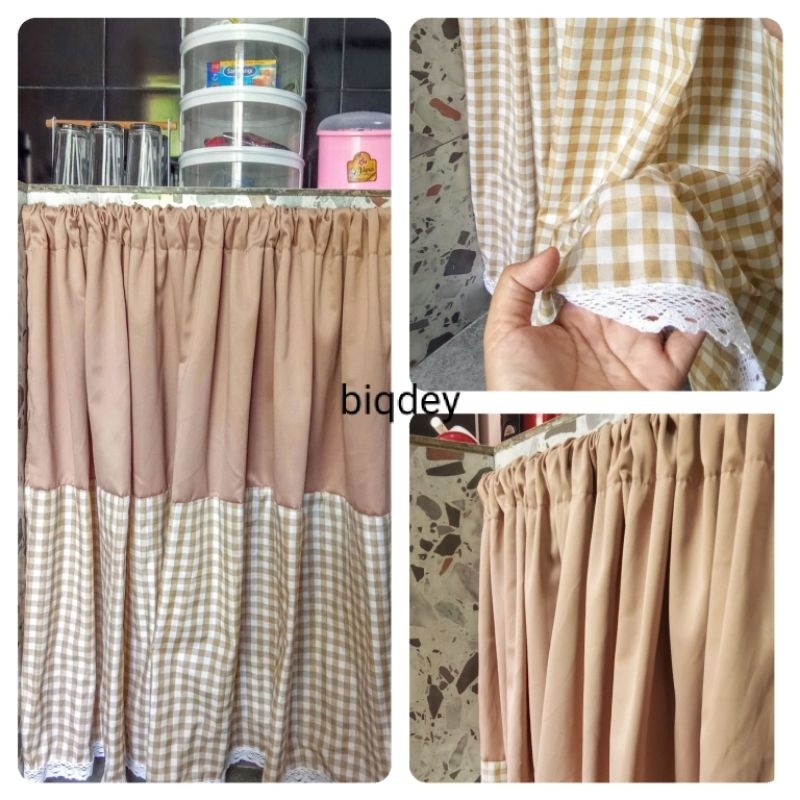 tirai gordeng kolong dapur meja kompor kombinasi