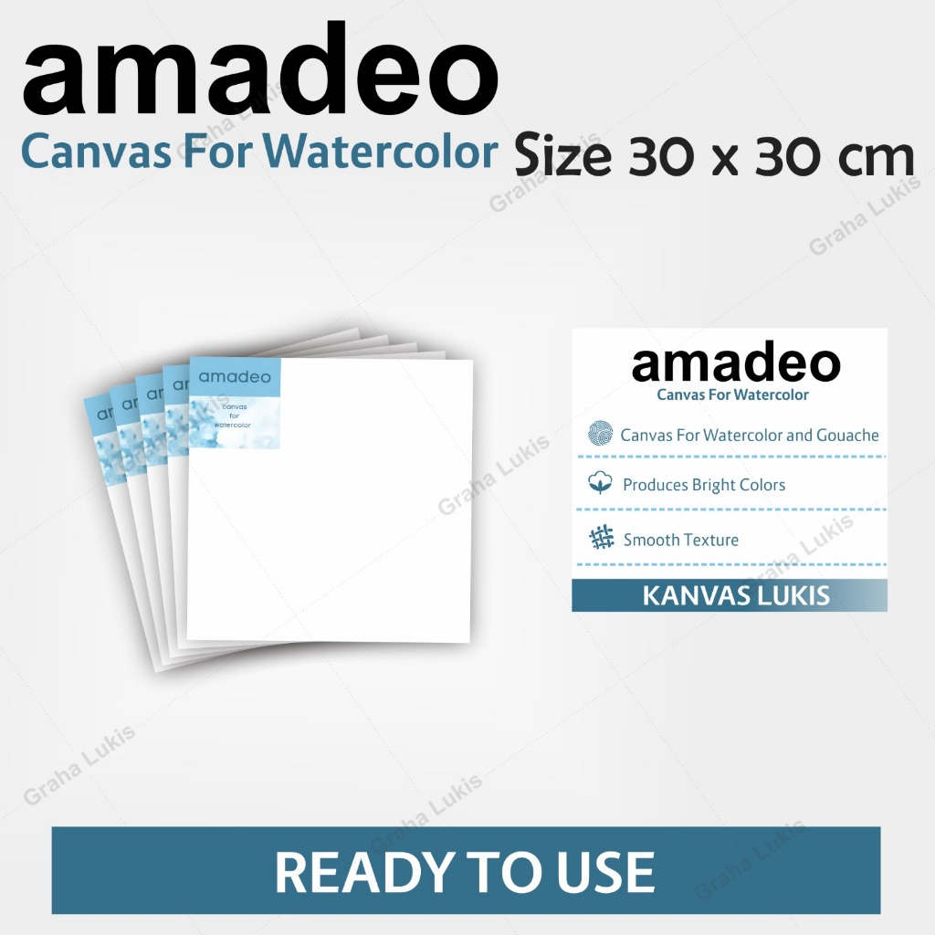 

AMADEO Canvas For Watercolor / Kanvas Untuk Cat Air - 30x30cm
