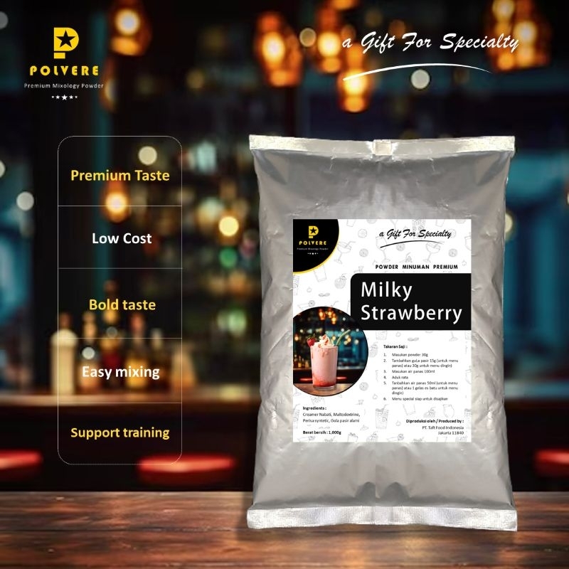 

POLVERE Bubuk Minuman Milky Strawberry Premium - Milky Strawberry Powder Drink