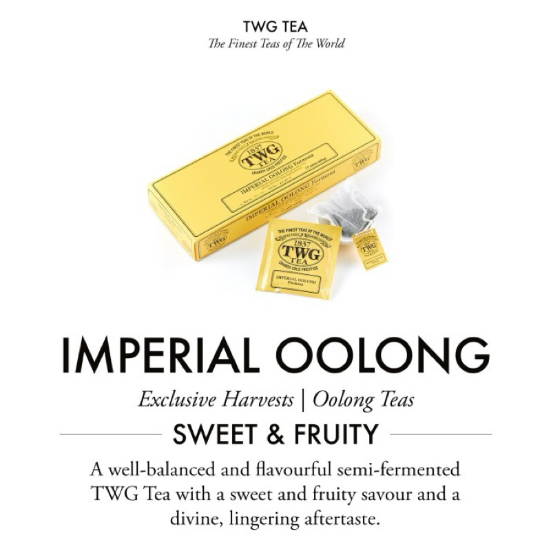 

TWG Tea | Imperial Oolong Cotton Teabag satuan eceran 2.5 Gram