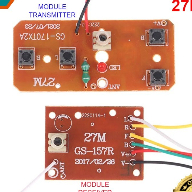 Module PCB Mainan RC Remot Kontrol Universal 27Mhz 4CH GS-170TX GS157R