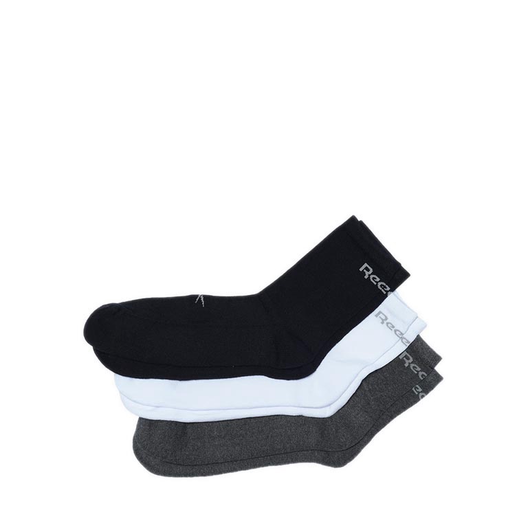 KODE W25J Reebok 3P Quarter Mens Socks  MelangeWhiteMelange