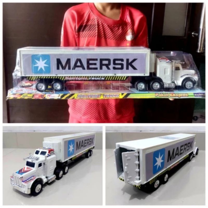 Mainan Truk Kontainer Expedisi Miniatur Mobil Trailer Anak Laki Cowok