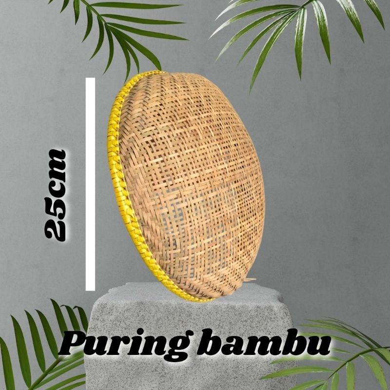 kalo bambu Puring Bambu/wadah bambu/sair bambu/ayakan kecil 25 cm
