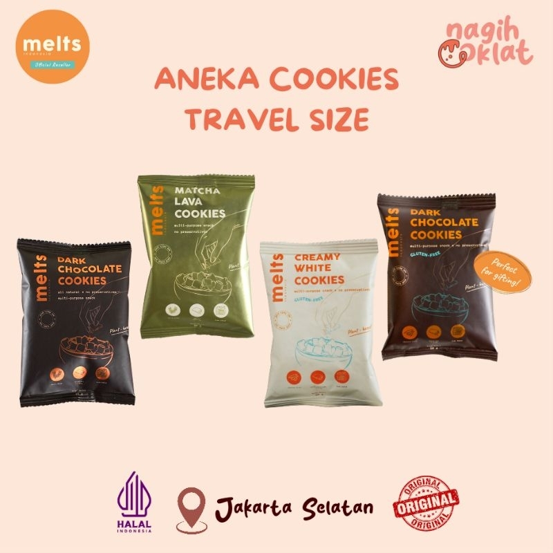 

MELTS Aneka Cookies Mini 20gr Travel Size | Camilan Snack Kukis Sereal rasa Cokelat Matcha White Plant Based Vegan - @nagihcoklat