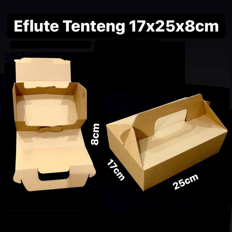 

( 5 pcs ) Dus Tenteng Polos Ukuran 17x25x8 cm Box Eflute Jinjing kemasan Kue Kering Nastar Cookies