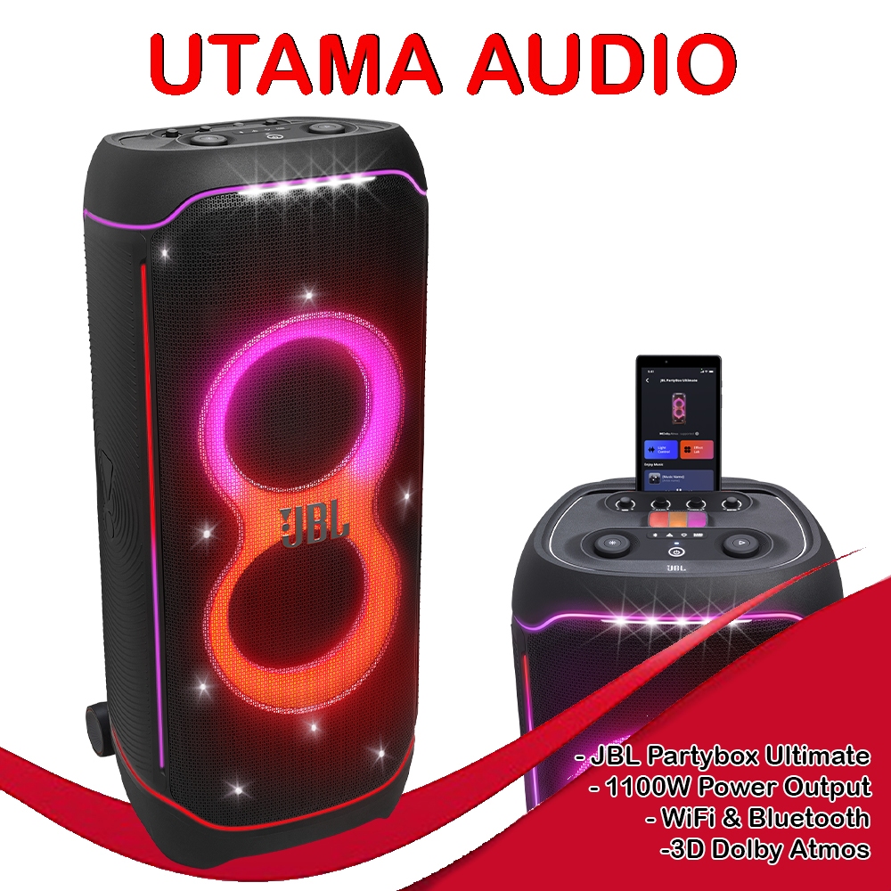 JBL Partybox Ultimate Party Box 1100 Watt 3D Dolby Atmos Speaker Karaoke Original Garansi Resmi