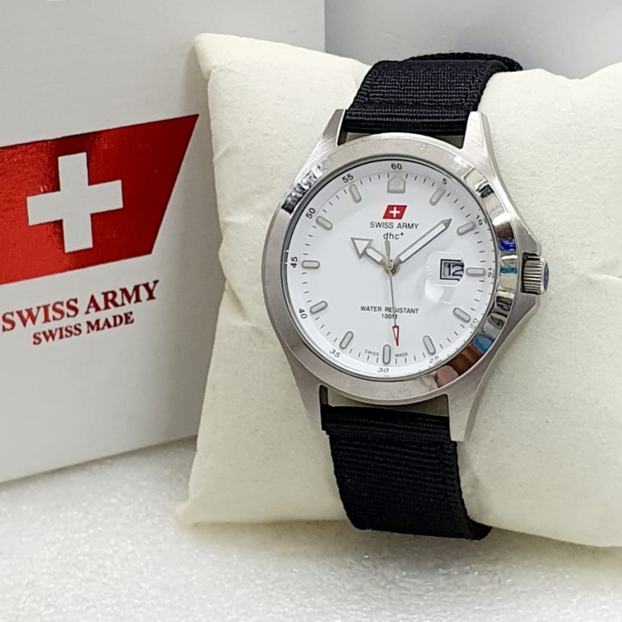 JAM TANGAN SWISS ARMY ORIGINAL PRIA KANVAS FREE BOX ORI ANTI AIR NEW