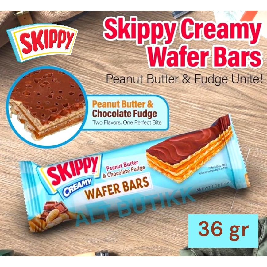 

SKIPPY WAFER BARS 36 GR | CREAMY PEANUT BUTTER & CHOCOLATE FUDGE | PRODUCT OF USA